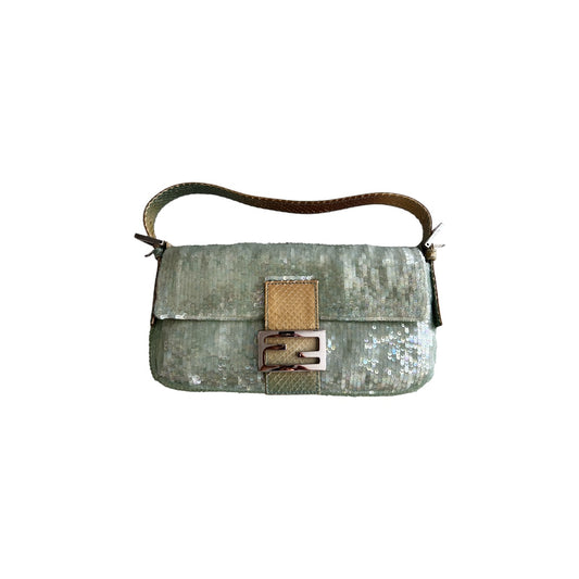 Vintage Fendi Mint Sequin Baguette