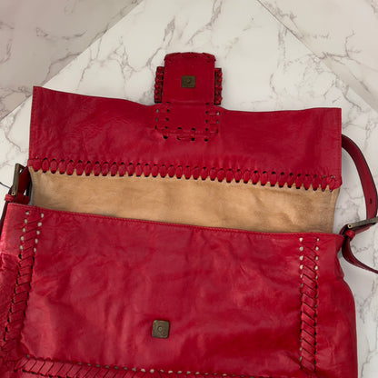 Fendi Whipstitch XXL Baguette Red
