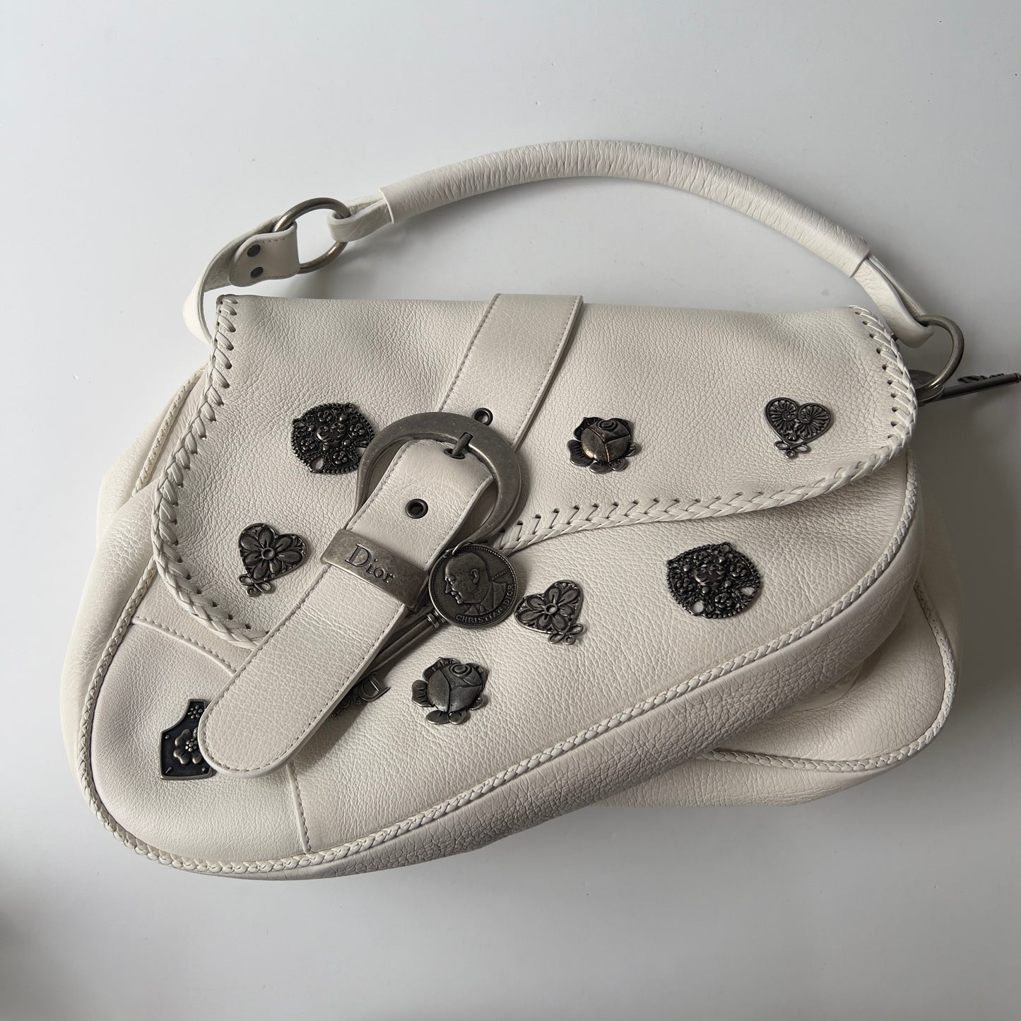 Dior Badge White Gaucho Limited Edition Bag
