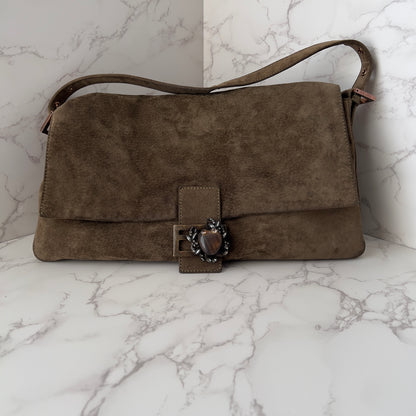 Vintage Fendi XL Suede Baguette