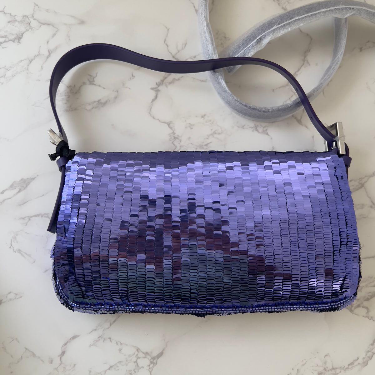 Fendi pre-owned 26424 purple sequin baguette
