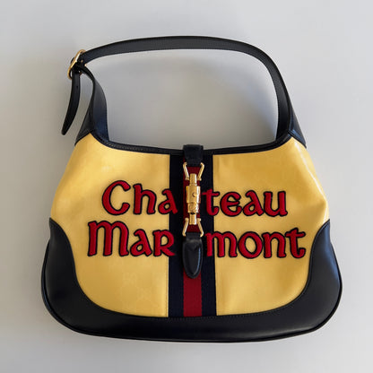 Gucci Chateau Marmont Jackie Hobo Embroidered GG Coated Canvas Small
