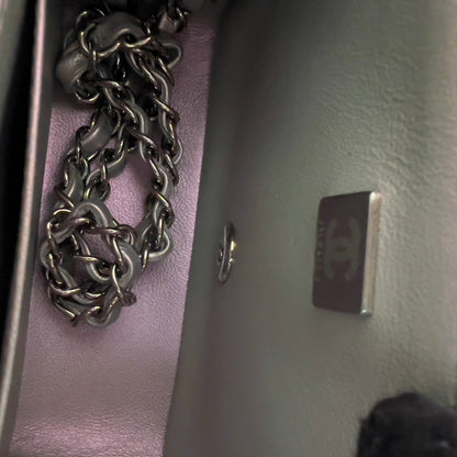 Chanel Silver Iridescent Classic Square Flap Bag