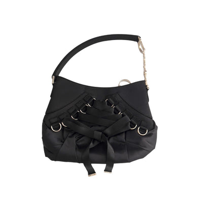 Vintage Dior Mini Black Satin Ballet bag