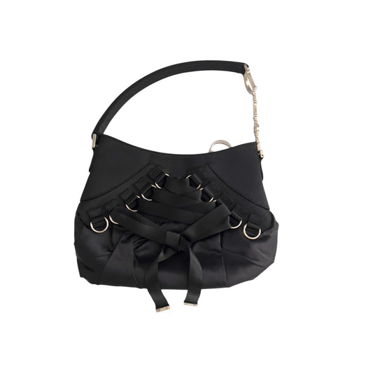 Vintage Dior Mini Black Satin Ballet bag