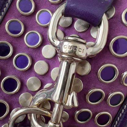 Vintage Gucci Suede Studded Jackie O Bouvier Hobo Purple