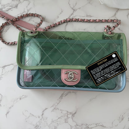 Chanel 18S Coco Splash Pastel Rainbow PVC Medium Flap Bag