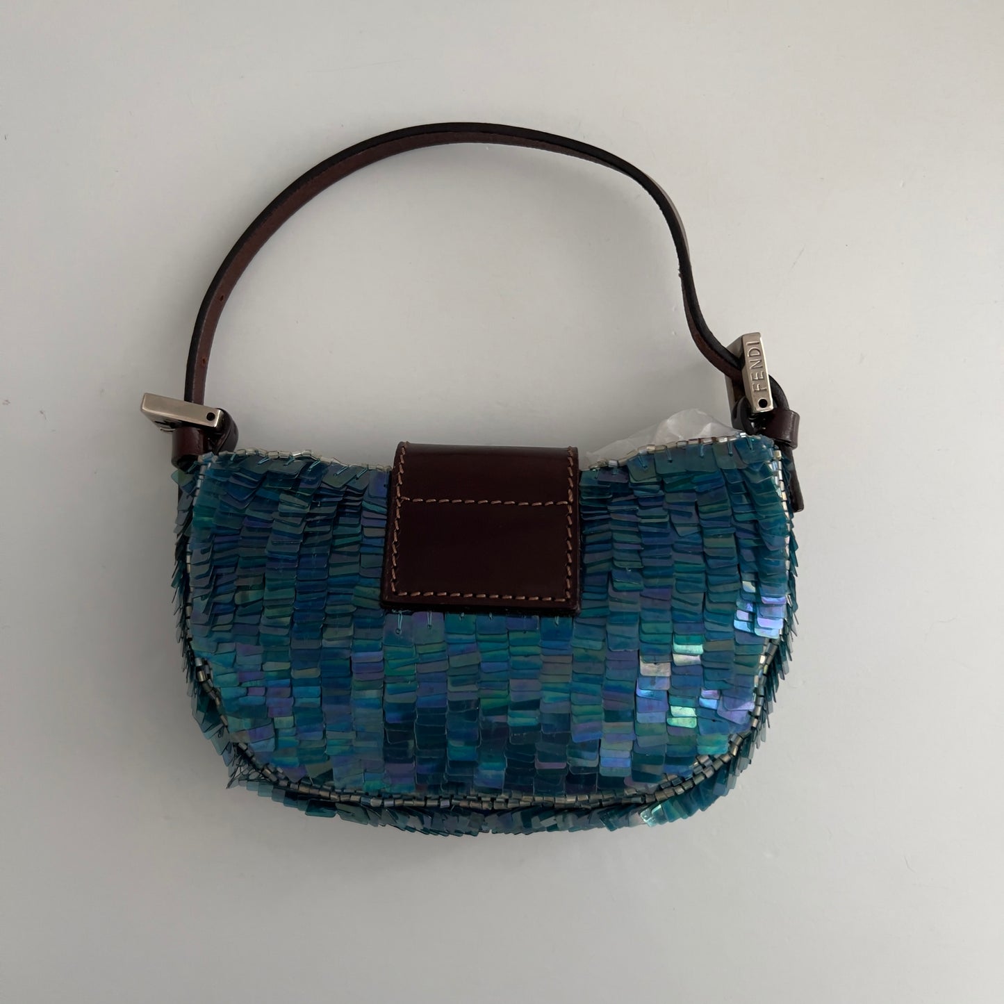 Vintage Fendi Blue Sequin Crossiant