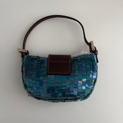 Vintage Fendi Blue Sequin Crossiant