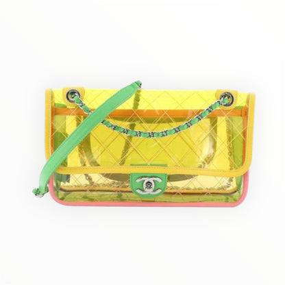Chanel 18S Coco Splash Pastel Rainbow PVC Medium Flap Bag