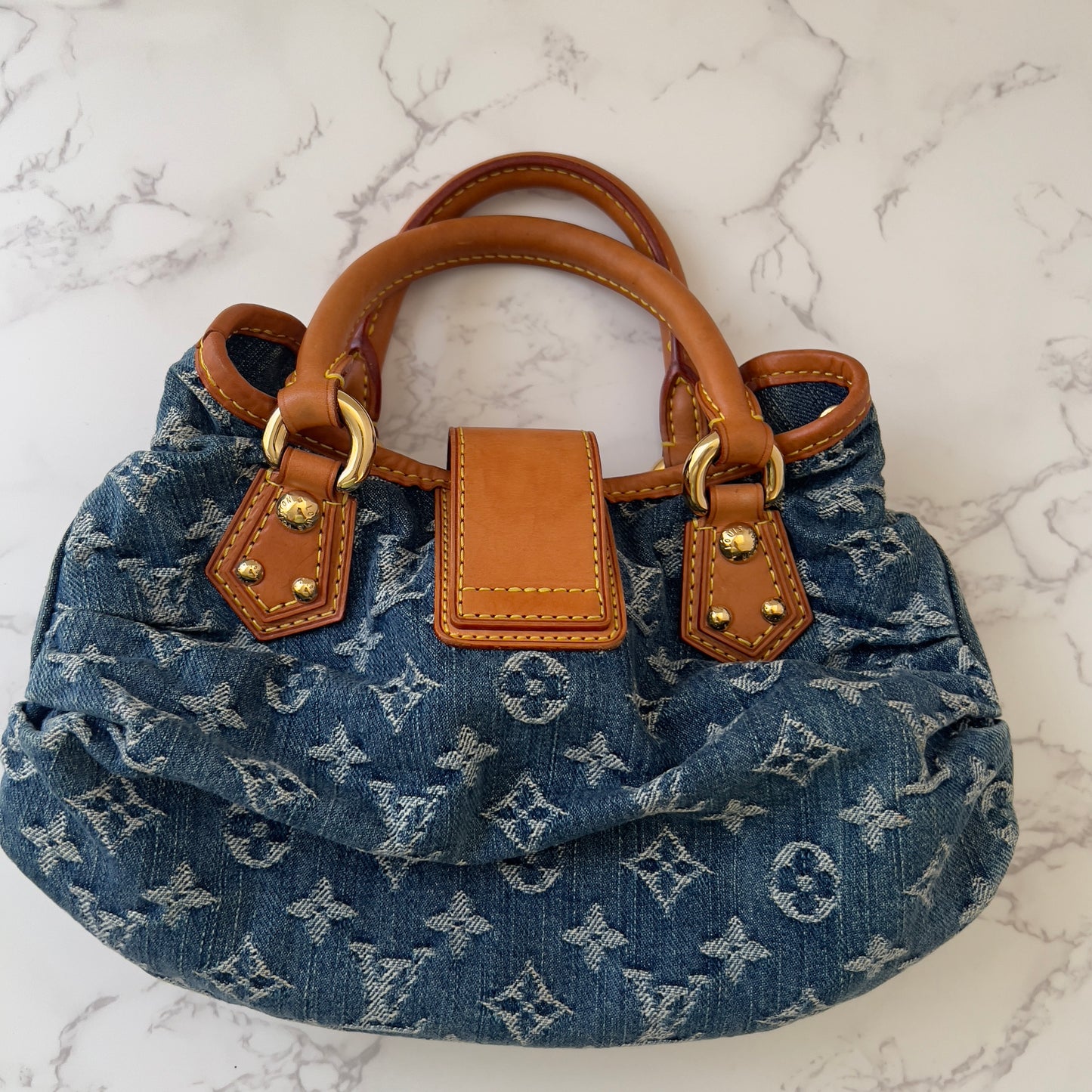 LOUIS VUITTON Monogram Denim Pleaty Blue