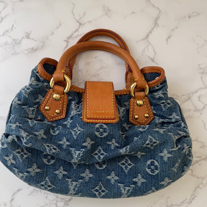 LOUIS VUITTON Monogram Denim Pleaty Blue