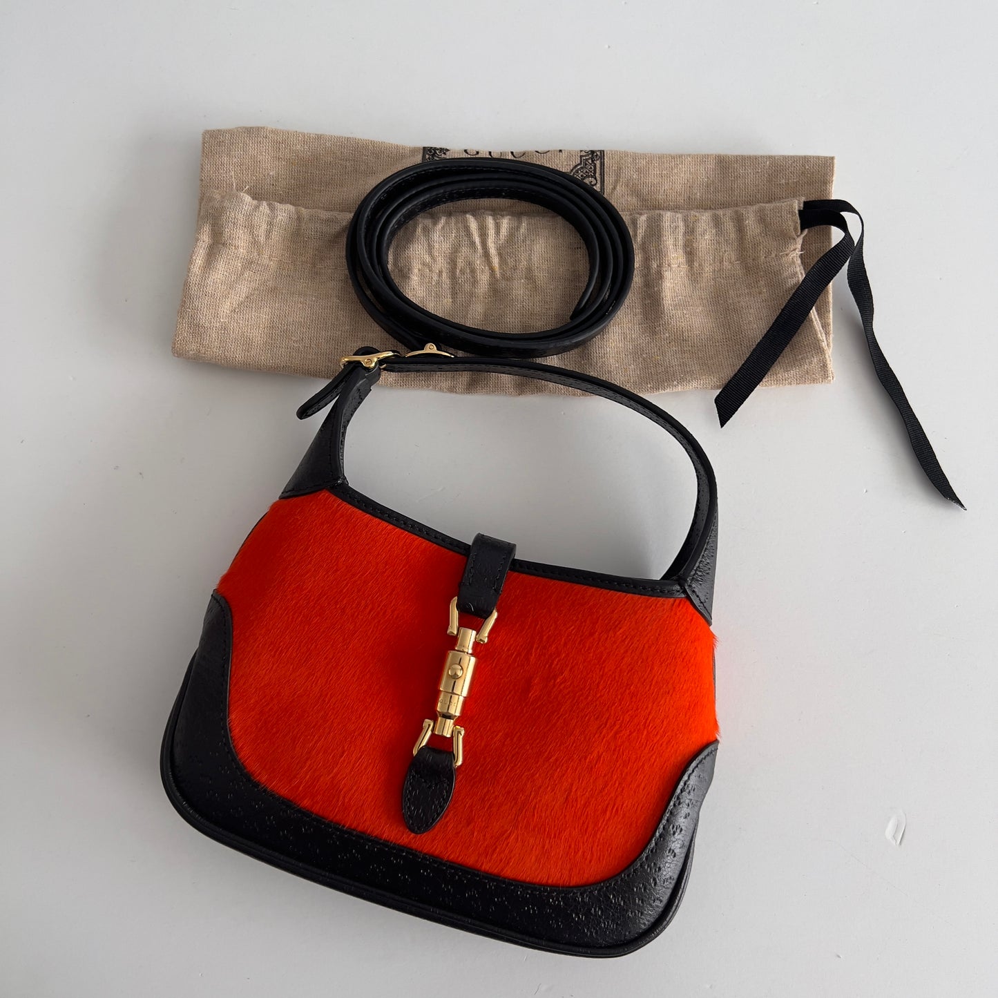 Gucci Mini Calf Hair Jackie 1961 orange