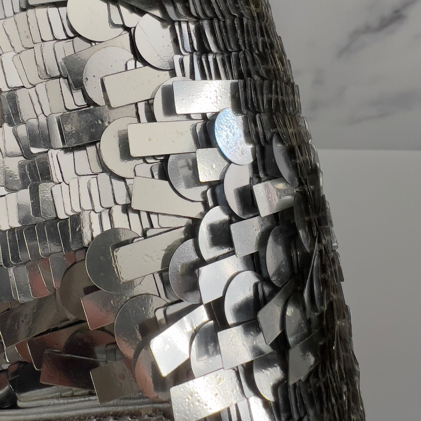 Vintage Fendi silver sequin baguette