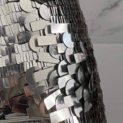 Vintage Fendi silver sequin baguette