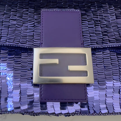 Fendi pre-owned 26424 purple sequin baguette