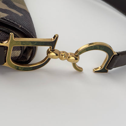 Vintage Dior camo print saddle bag regular size