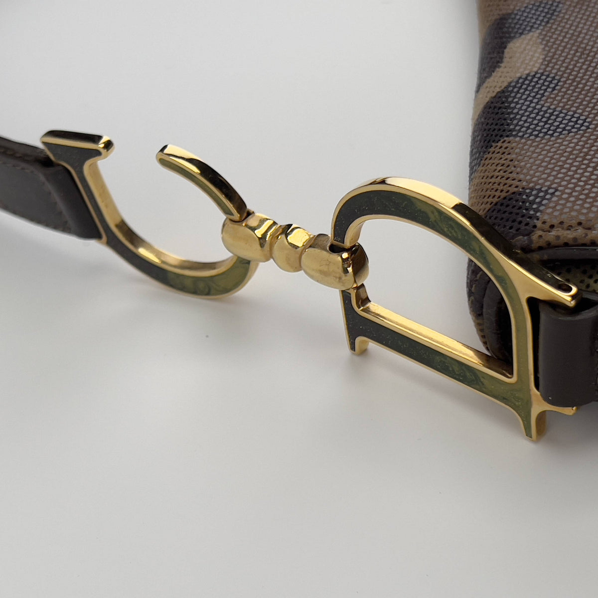 Vintage Dior camo print saddle bag regular size