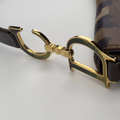 Vintage Dior camo print saddle bag regular size
