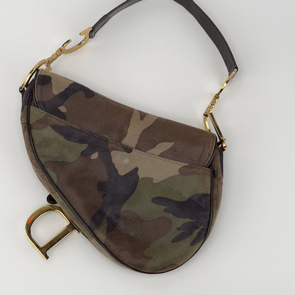 Vintage Dior camo print saddle bag regular size