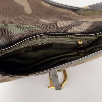 Vintage Dior camo print saddle bag regular size