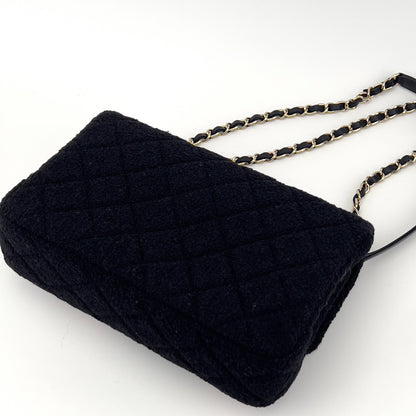 Chanel embroidered nunber tweed double flap bag