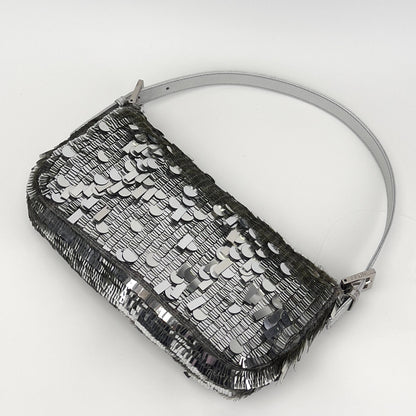 Vintagr Fendi silver sequin baguette