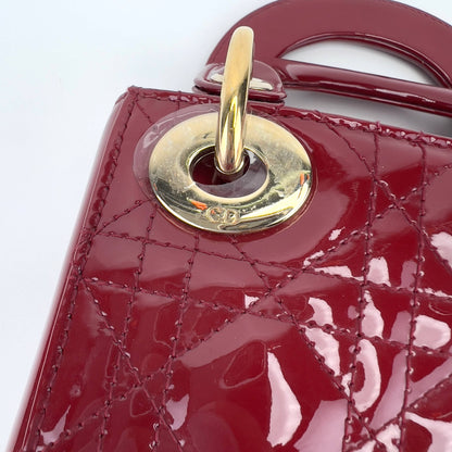 Dior Burgundy Patent mini lady Dior bag