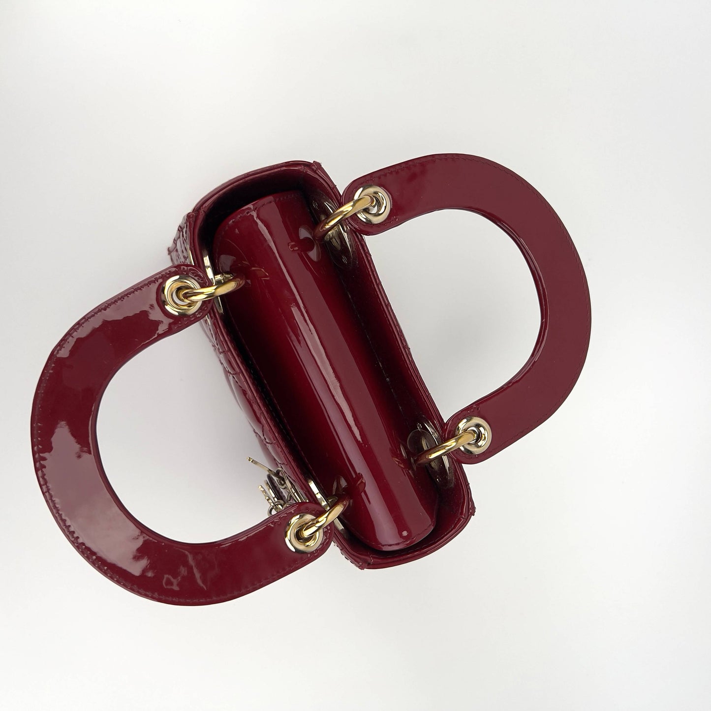 Dior Burgundy Patent mini lady Dior bag