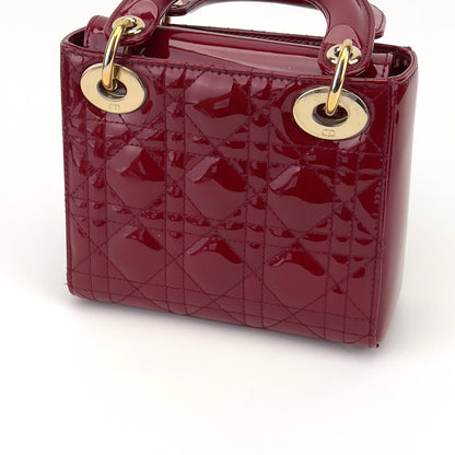 Dior Burgundy Patent mini lady Dior bag
