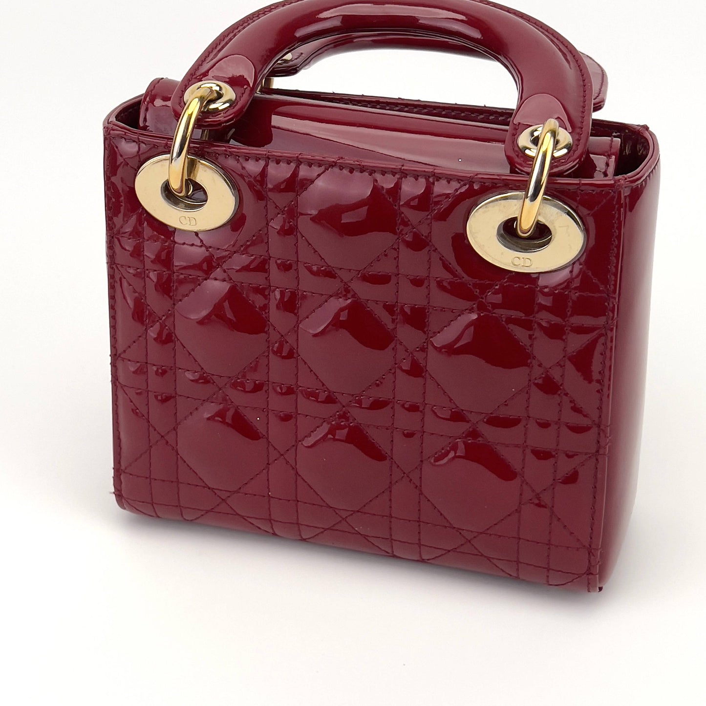 Dior Burgundy Patent mini lady Dior bag
