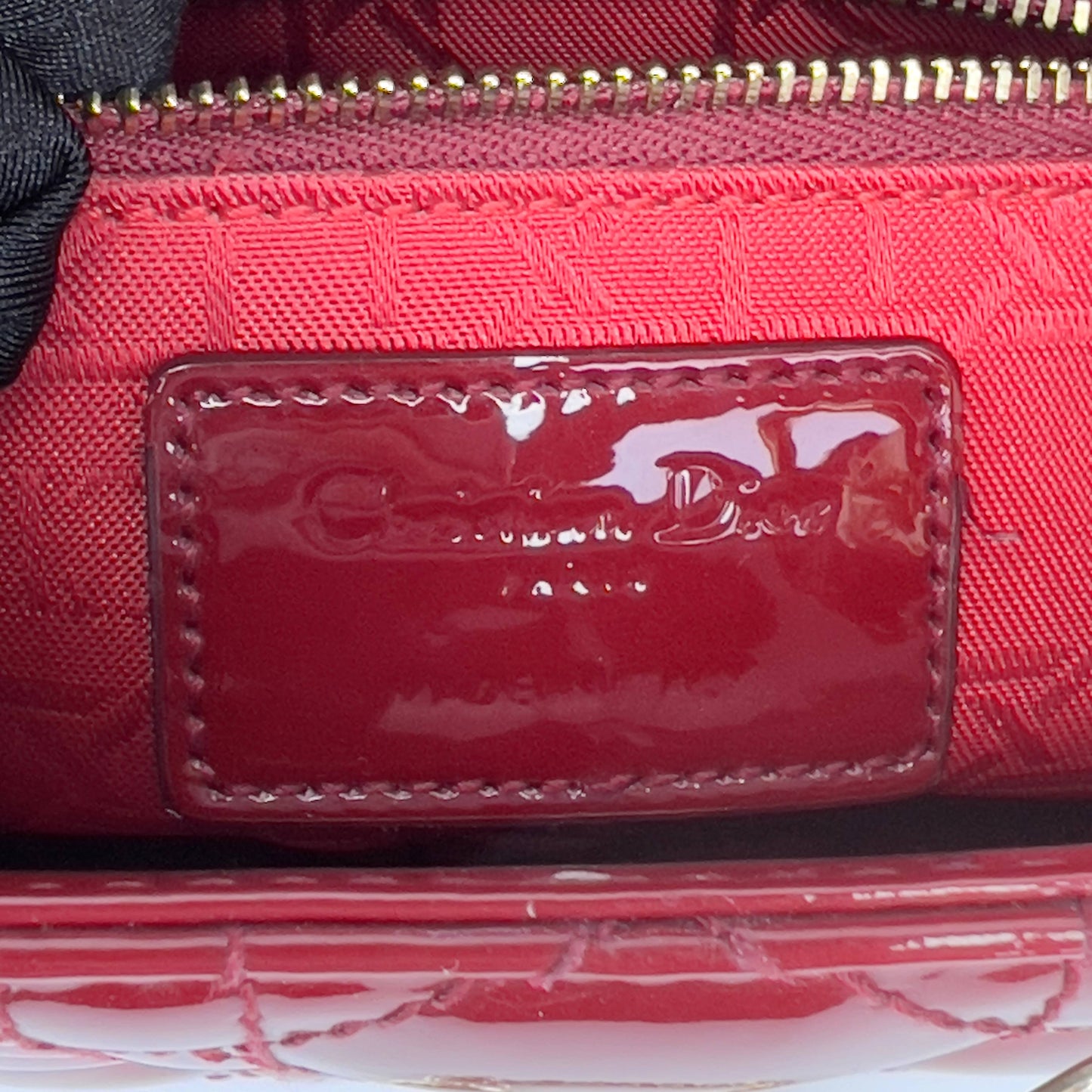 Dior Burgundy Patent mini lady Dior bag