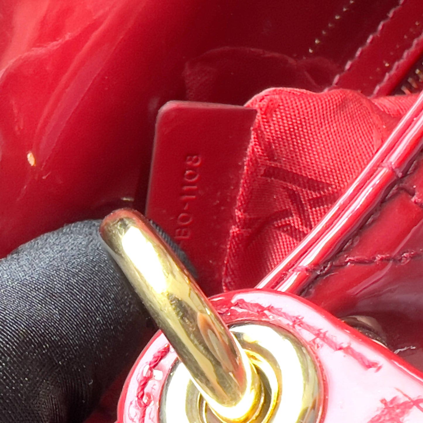 Dior Burgundy Patent mini lady Dior bag