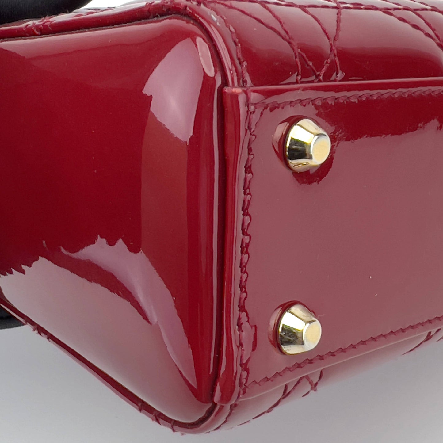 Dior Burgundy Patent mini lady Dior bag