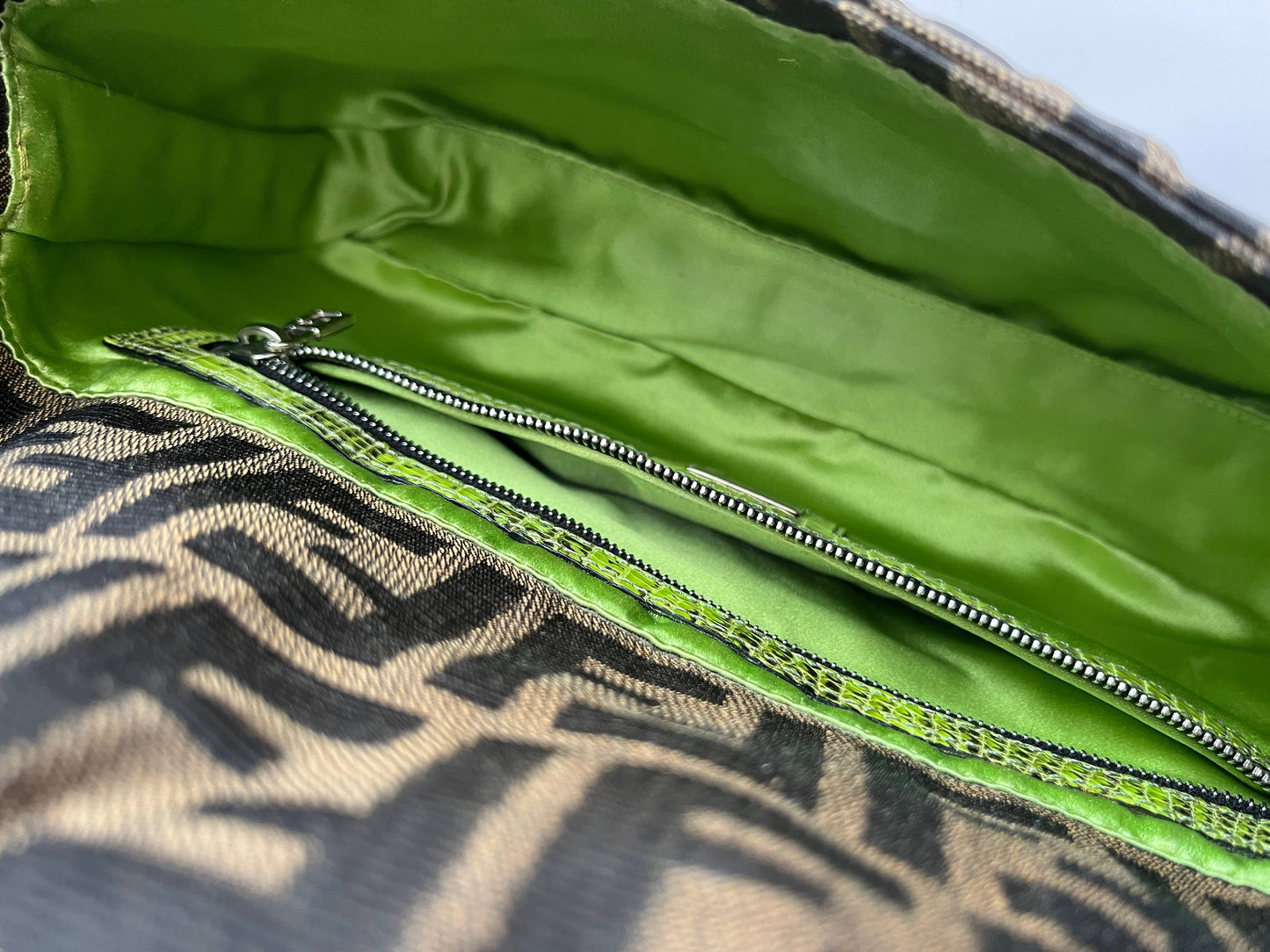 Fendi Classic Foral Beaded Zucca Baguette