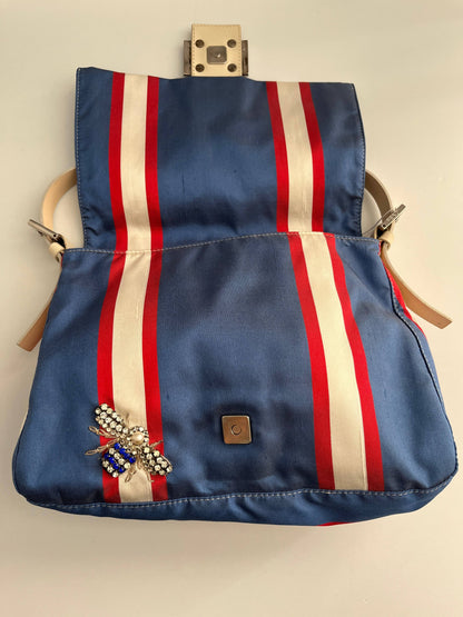 Vintage Fendi baguette Mamma insect stripes multicolor shoulder bag