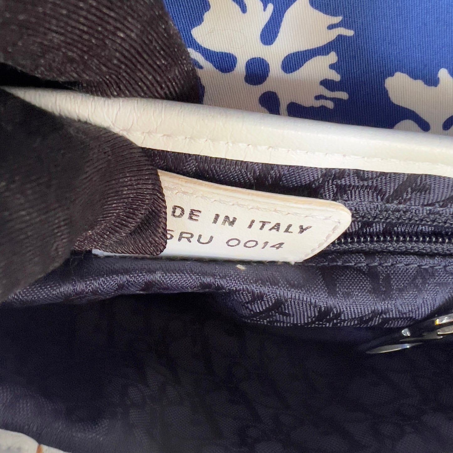 Vintage Christine Dior Canvas Surf Chic Saddle Bag Blue White