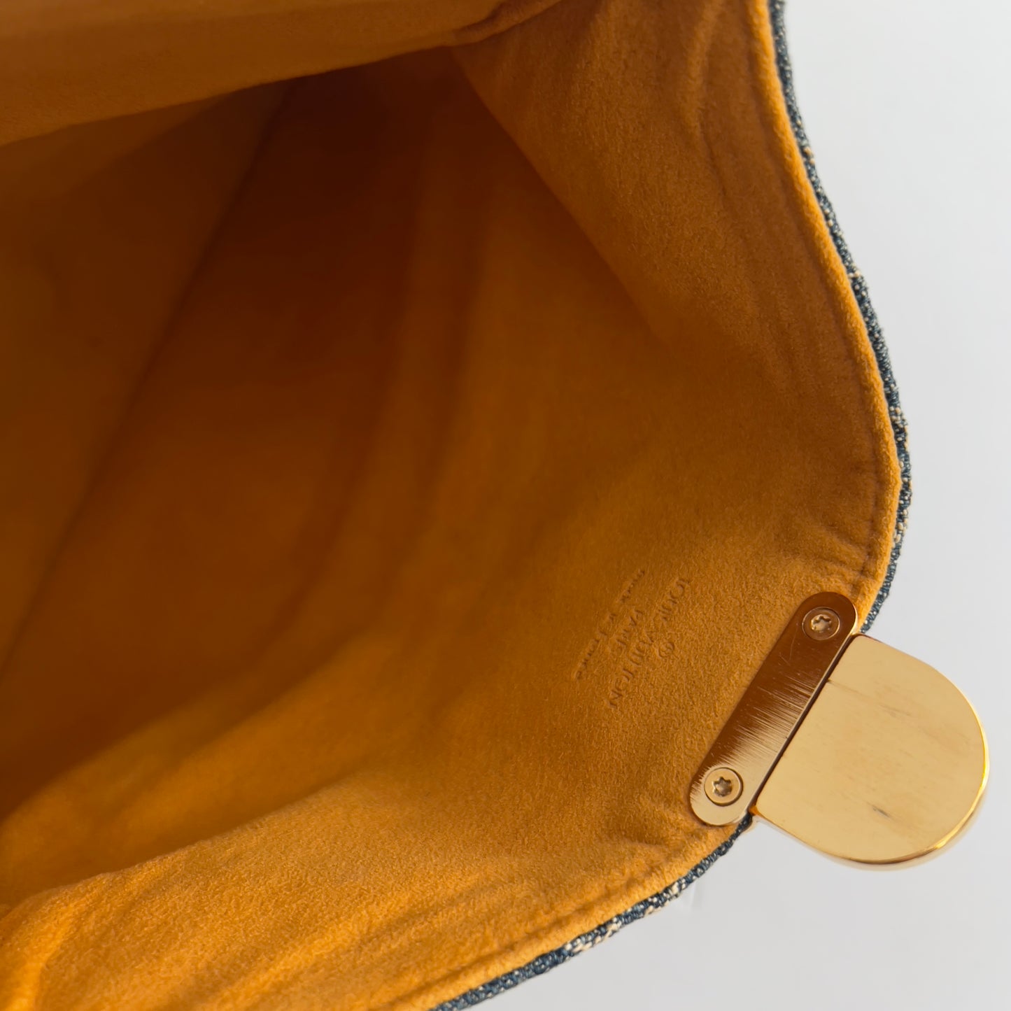 Vintage Louis Vuitton Monogram Denim Pochette Plat Clutch Blue