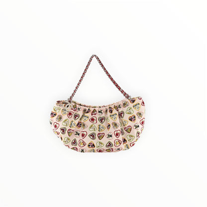 CHANEL Canvas Coco Hearts Shoulder Bag Pink