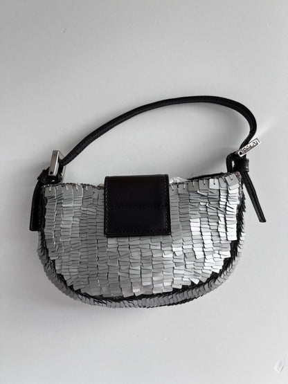 Vintage Fendi silver sequin croissant bag