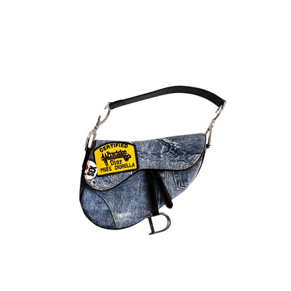 Dior certified denim saddle bag