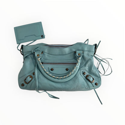 Vintage Balenciaga Light Blue First Bag 925 silver hardware