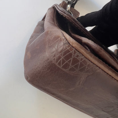 Vintage Chanel Brown Leather Graffiti Coco No 5 Bag