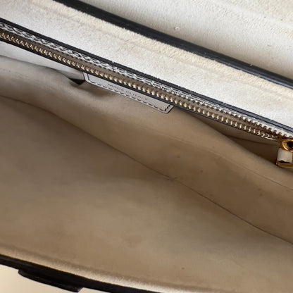 CHRISTIAN DIOR Calfskin Newspaper Printed Saddle Bag With Strap Black White