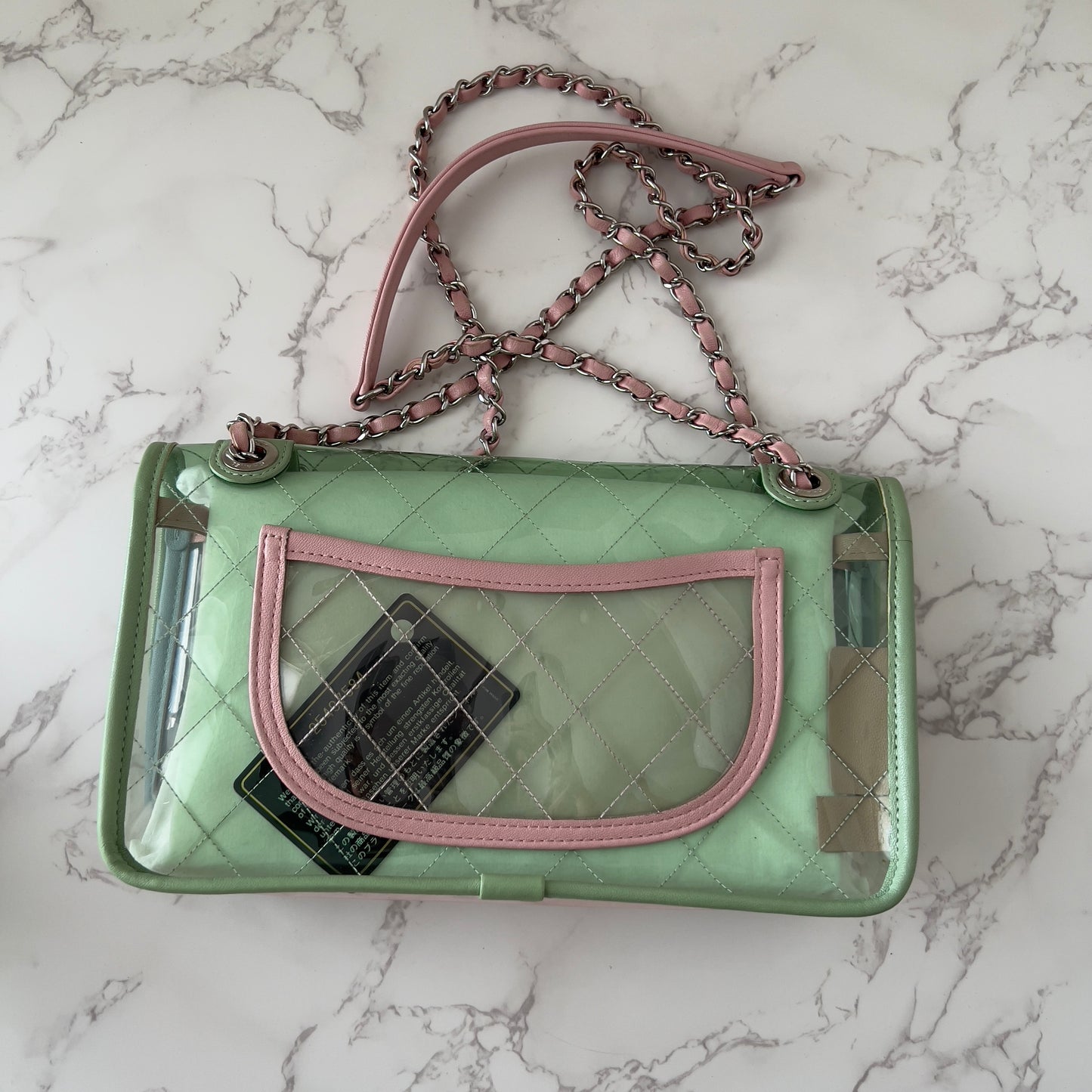 Chanel 18S Coco Splash Pastel Rainbow PVC Medium Flap Bag