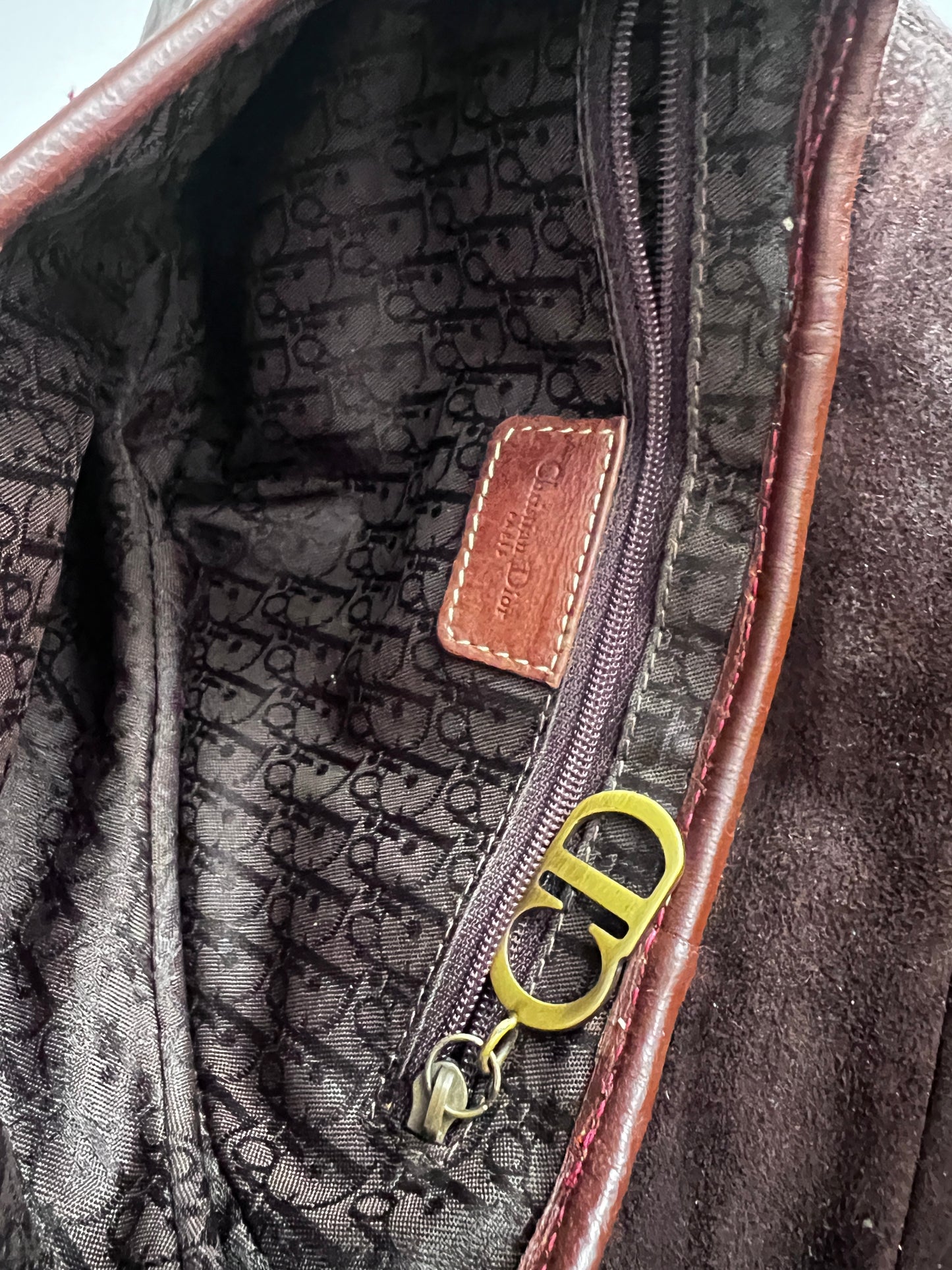 Vintage Dior silver sequin leather saddle bag