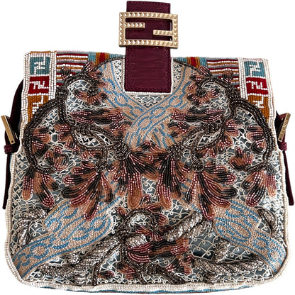 Fendi embroidered beaded baguette