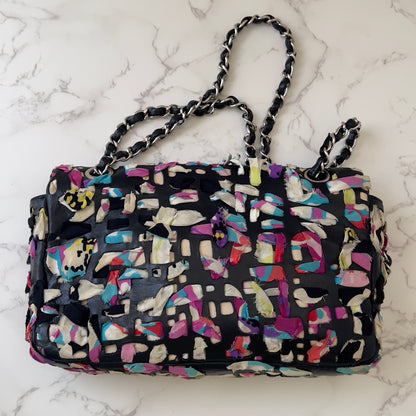 Chanel Limited Edition Scarf-Woven Lambskin Classic Flap Bag