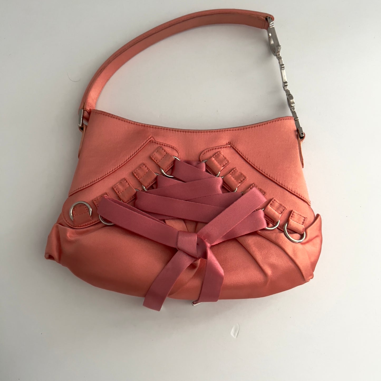 Dior Vintage Peach Pink Mini Satin Ballet Bag