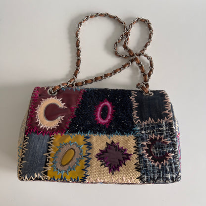 Vintage Chanel Patchwork Multicolor Jumbo Single Flap bag